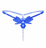 Premium Products Kissing Butterflies Pearl Thong (Blue)