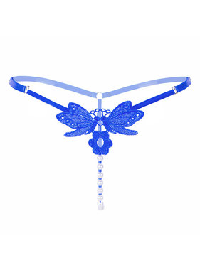 Premium Products Kissing Butterflies Pearl Thong (Blue)