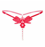 Premium Products Kissing Butterflies Pearl Thong (Red)