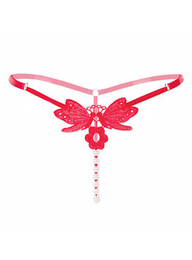 Premium Products Kissing Butterflies Pearl Thong (Red)