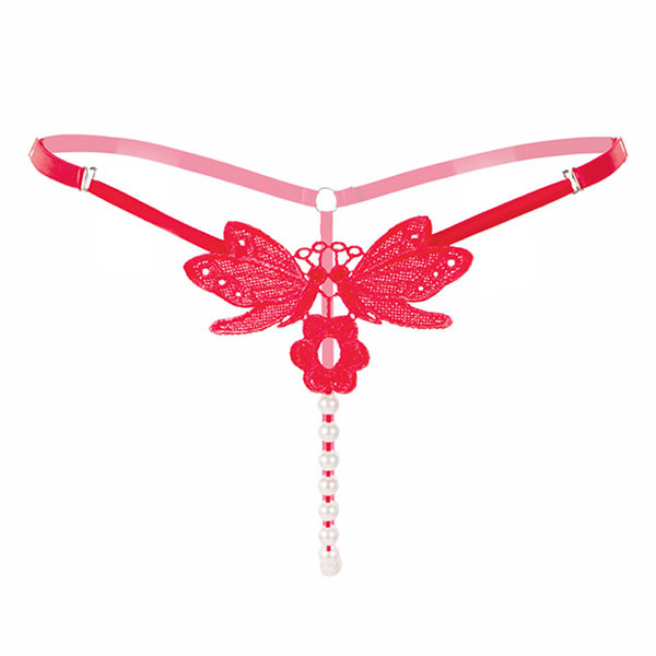 Premium Products Kissing Butterflies Pearl Thong (Red)