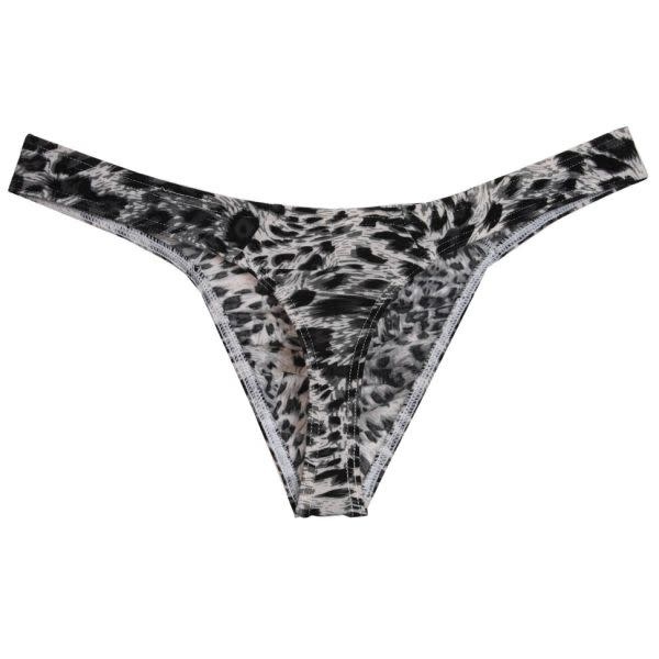 Premium Products Men's Leopard Thong Underwear (Black)