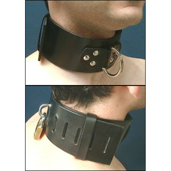 Stockroom Extra Wide Locking Leather Collar