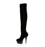 Pleaser USA DELIGHT-3002 Platform Stretch Thigh High Boot (Black)