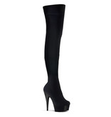 Pleaser USA DELIGHT-3002 Platform Stretch Thigh High Boot (Black)