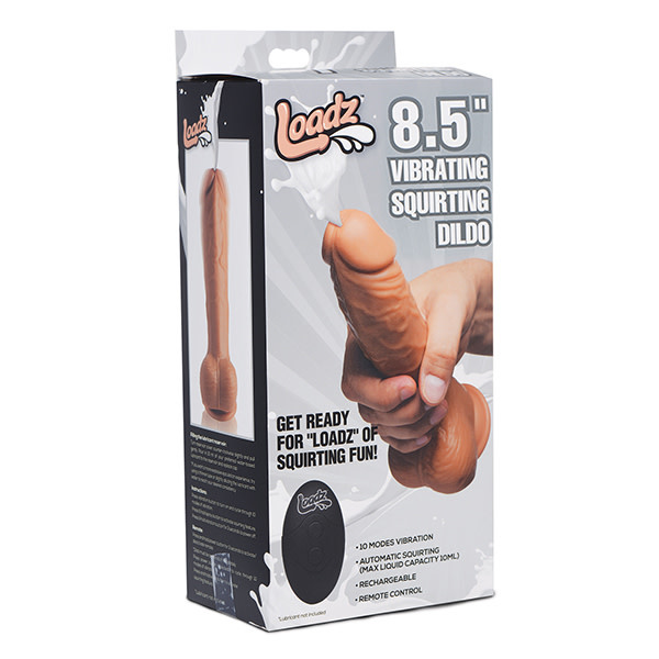 XR Brands Loadz 8.5" Vibrating Squirting Dildo (Medium Flesh Tone)