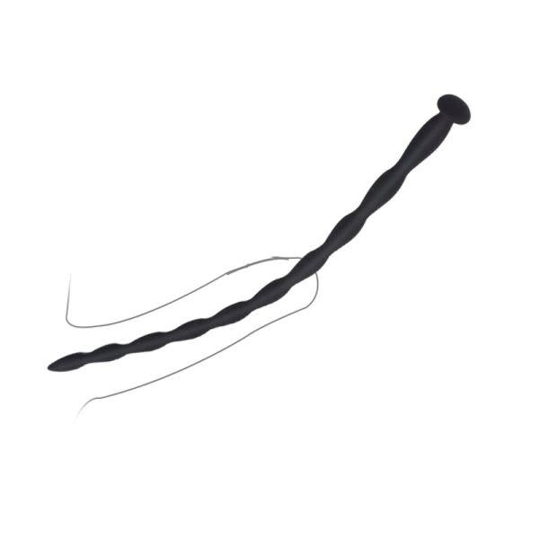 Premium Products Wavy Black Silicone Urethral Sound (Each)