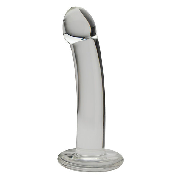 Spartacus Blown Basic Curve 6" Clear Glass Dildo