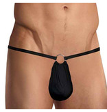 Male Power Front Ring G-String (Black)