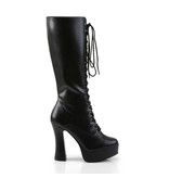 Pleaser USA ELECTRA-2020 Platform Knee High Boot with Lace Front Detail