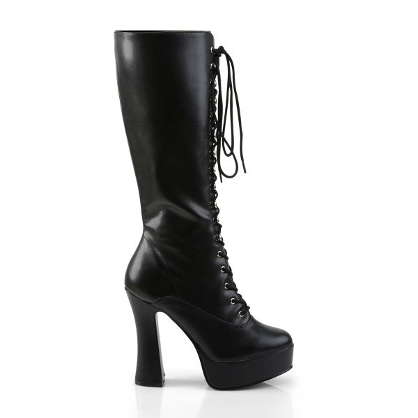 Pleaser USA ELECTRA-2020 Platform Knee High Boot with Lace Front Detail