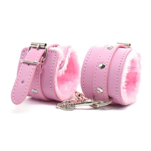 Premium Products Faux Fur Lined PU Cuffs (Pink)