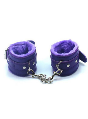 Premium Products Faux Fur Lined PU Cuffs (Purple)