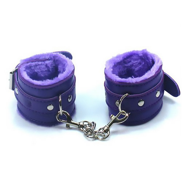 Premium Products Faux Fur Lined PU Cuffs (Purple)