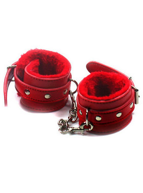 Premium Products Faux Fur Lined PU Cuffs (Red)