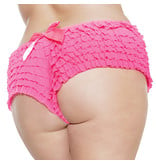 Coquette International Lingerie Ruffle Shorts with Back Bow Detail (Neon Pink)