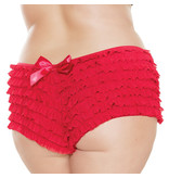 Coquette International Lingerie Ruffle Shorts with Back Bow Detail (Red)