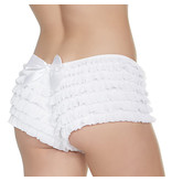 Coquette International Lingerie Ruffle Shorts with Back Bow Detail (White)