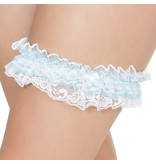 Coquette International Lingerie Cherished Moments Leg Garter White & Blue
