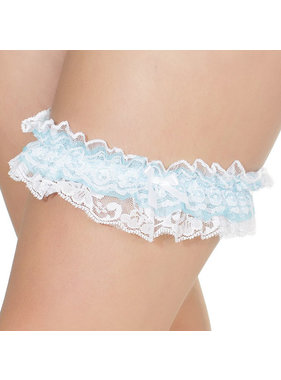 Coquette International Lingerie Cherished Moments Leg Garter White & Blue
