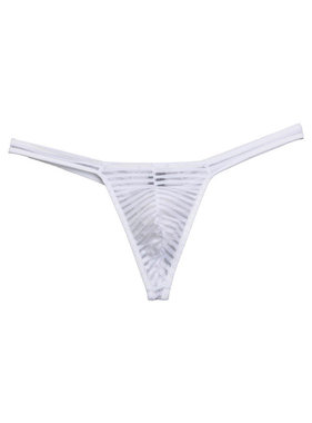 Premium Products Sheer Mesh Stripe Thong (White)