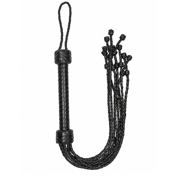Shots America Toys Pain Short Leather Braided Flogger