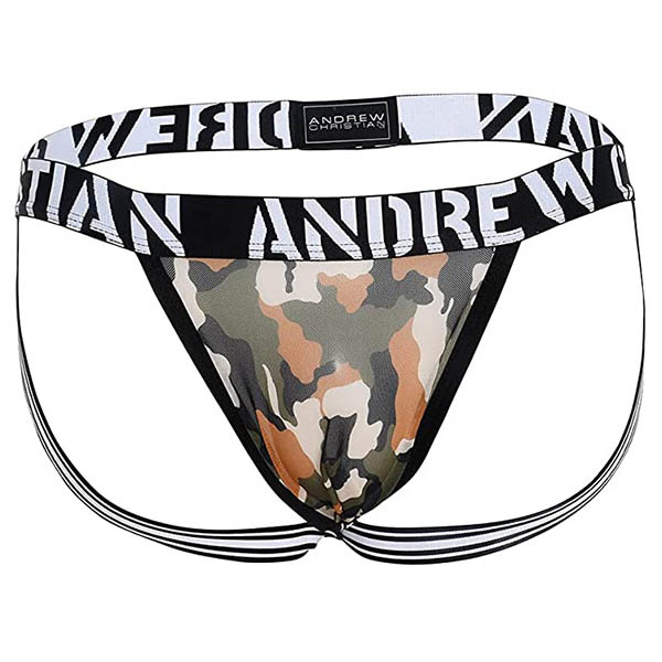 Andrew Christian Menswear Sheer Camouflage Jock w/ Almost Naked