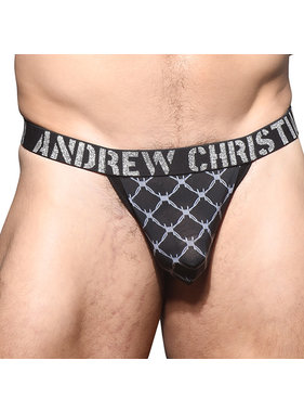 Andrew Christian Menswear Barbed Wire Sheer Y-Back Thong w/ Almost Naked