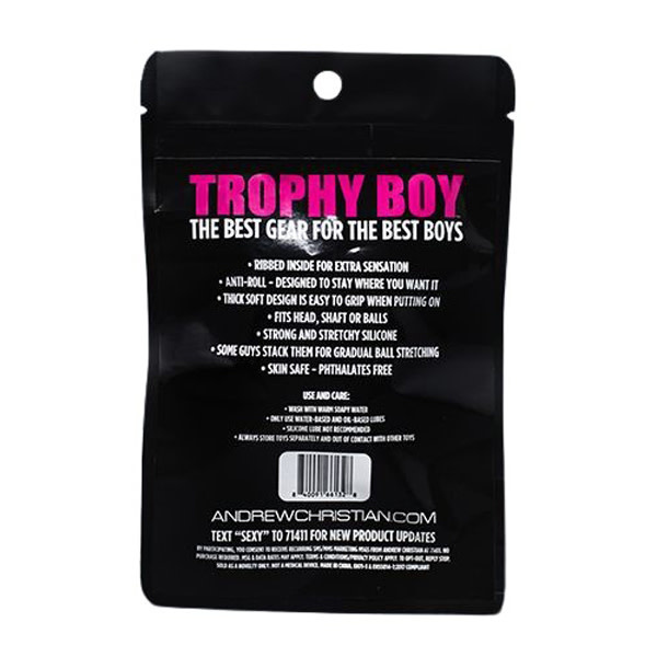 Andrew Christian Menswear Trophy Boy Power Top Ribbed Cock Ring