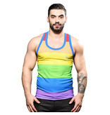 Andrew Christian Menswear Pride Stripe Mesh Tank Top