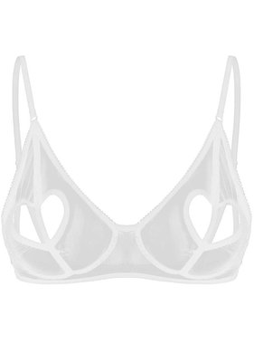 Premium Products Mesh Peek-a-Boo Bra Bra (White)