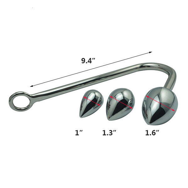 Premium Products Stainless Steel Anal Hook with Changeable Ends