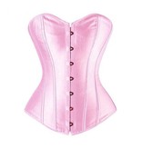 Premium Products Classic Satin Corset with Lace Up Back (Pink)