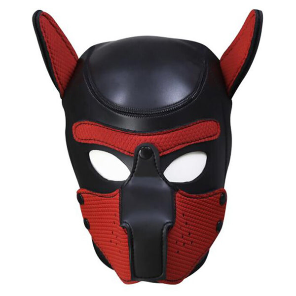 Premium Products Puppy Play Hood Mask (Red)