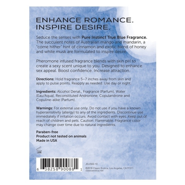 Classic Brands Pure Instinct Pheromone-Infused True Blue Fragrance 0.74 oz (22 ml)