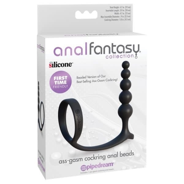 Pipedream Products Anal Fantasy Ass-Gasm Cock Ring with Anal Beads