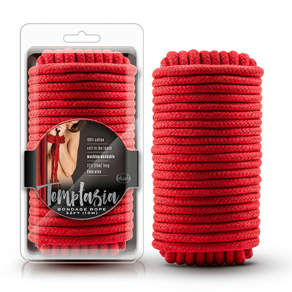 Blush Novelties Temptasia Bondage Rope - 32 Feet (Red)