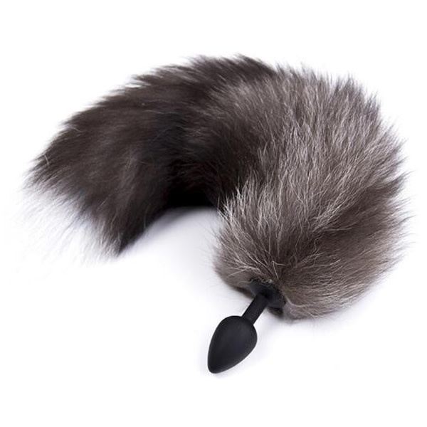 Premium Products Wild Fox Tail Silicone Butt Plug (Grey)