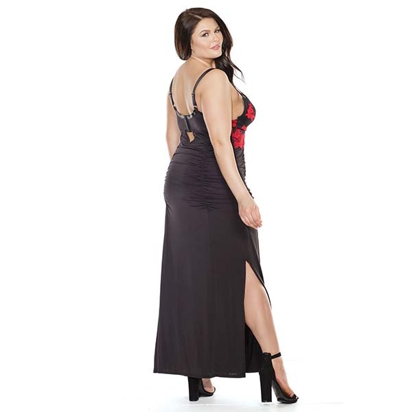 Coquette International Lingerie Embroidered Gown Black-Red