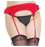 Coquette International Lingerie Ruffle Garter Belt (Red)