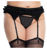 Coquette International Lingerie Ruffle Garter Belt (Black)