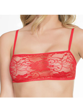 Coquette International Lingerie Floral Lace Bralette (Red)
