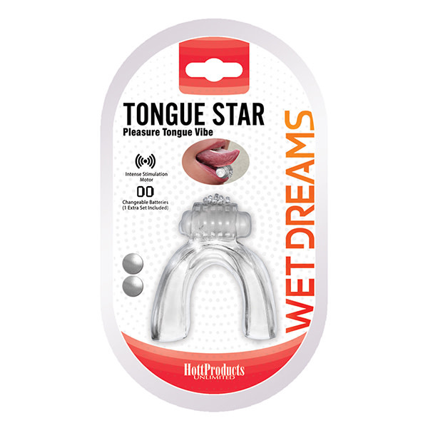 Hott Products Wet Dreams Tongue Star Pleasure Tongue Vibe (Clear)