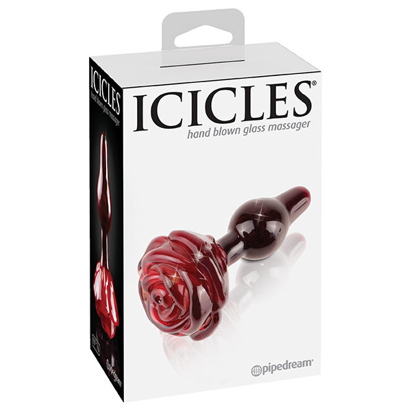 Pipedream Products Icicles No. 76 Rose Base Glass Plug