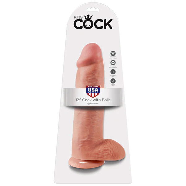 Pipedream Products King Cock 12" Cock with Balls (Beige)