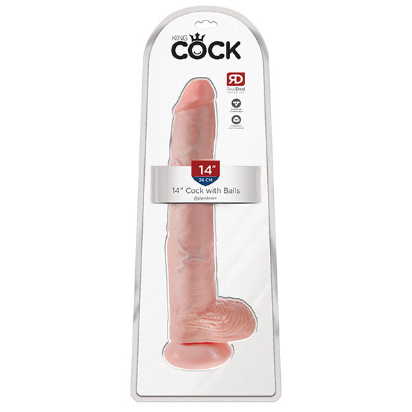 Pipedream Products King Cock 14" Cock with Balls (Beige)