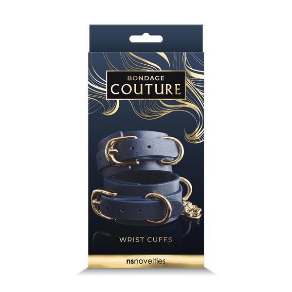 NS Novelties Bondage Couture Wrist Cuffs (Blue)