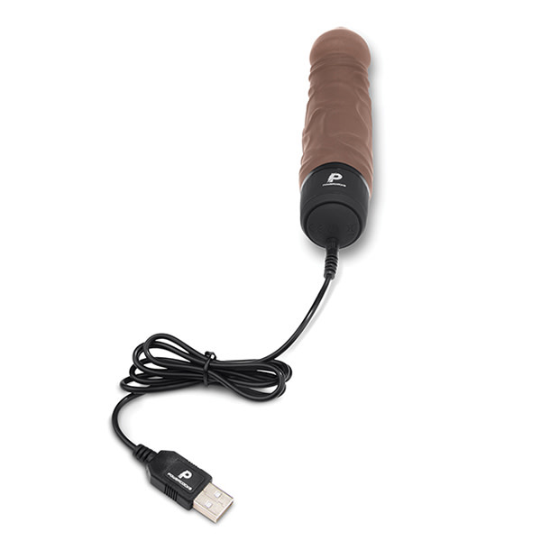 Electric Novelties Powercock 6.5" Rechargeable Vibrator (Dark Brown)