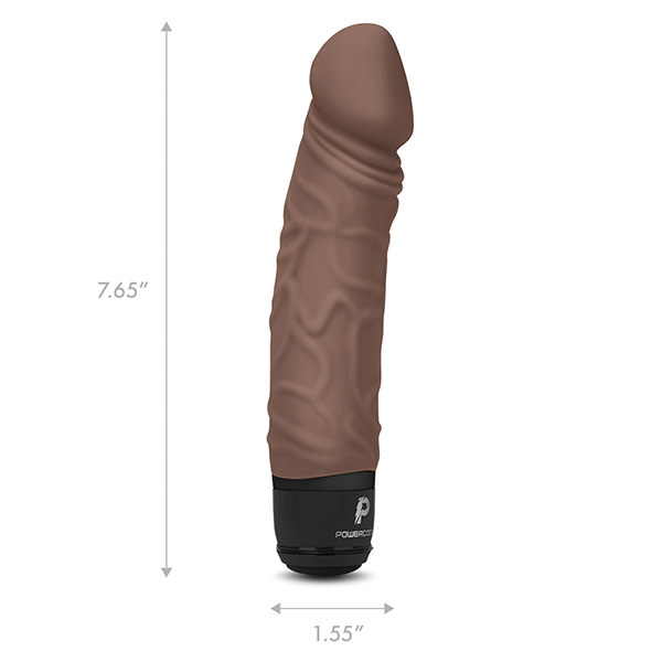 Electric Novelties Powercock 6.5" Rechargeable Vibrator (Dark Brown)