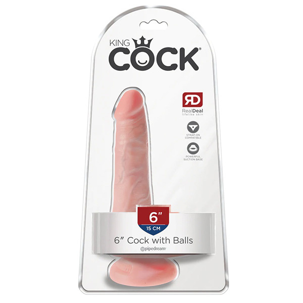 Pipedream Products King Cock 6” Cock with Balls (Light)